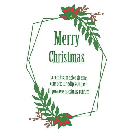 Christmas greeting with floral frameのイラスト素材