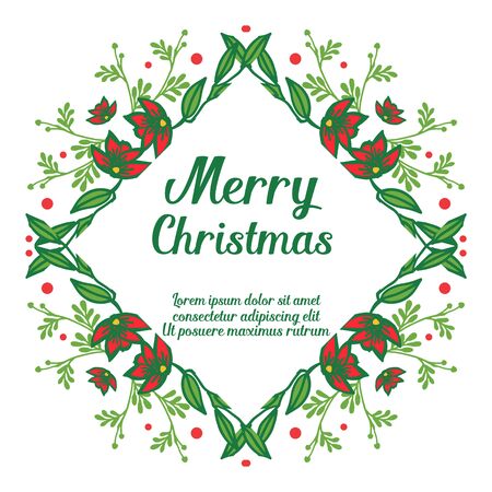 Christmas greeting with floral frameのイラスト素材