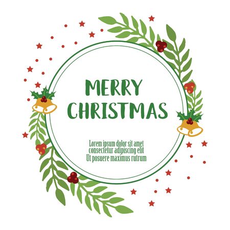 Christmas greeting with floral frameのイラスト素材