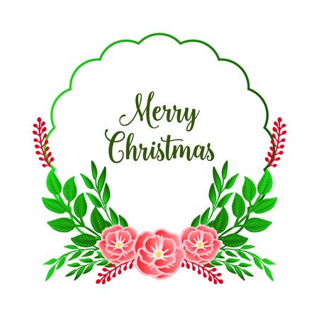 Christmas greeting with floral frameのイラスト素材
