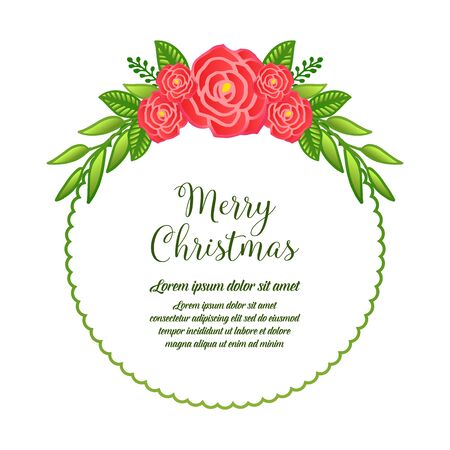 Christmas greeting with floral frameのイラスト素材