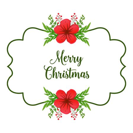 Christmas greeting with floral frameのイラスト素材