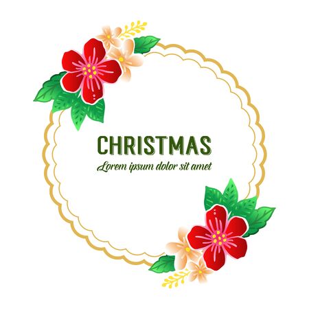Christmas greeting with floral frameのイラスト素材