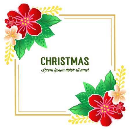Christmas greeting with floral frameのイラスト素材