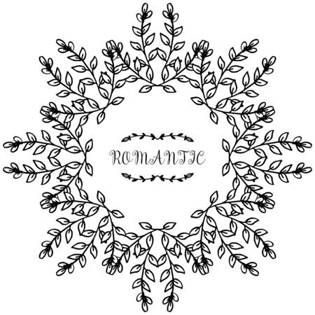 Romantic lettering with floral frameのイラスト素材