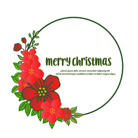 Christmas greeting with floral frameのイラスト素材