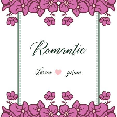 Romantic lettering with floral frameのイラスト素材