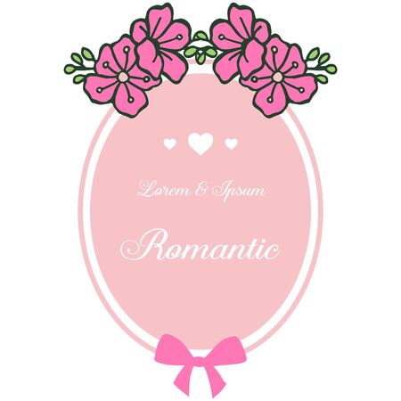 Romantic lettering with floral frameのイラスト素材