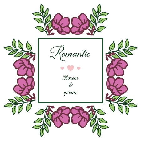 Romantic lettering with floral frameのイラスト素材