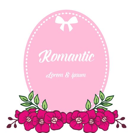 Romantic lettering with floral frameのイラスト素材