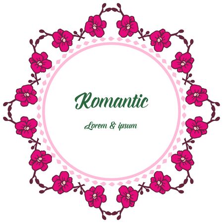 Romantic lettering with floral frameのイラスト素材