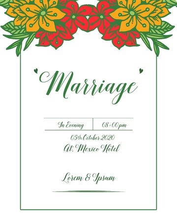 Wedding invitation card with floral design elementsのイラスト素材