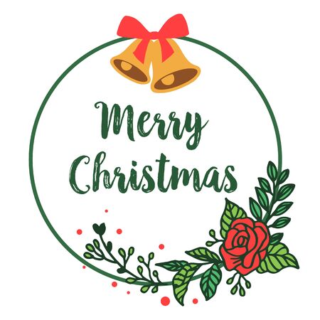 Christmas greeting with floral frameのイラスト素材