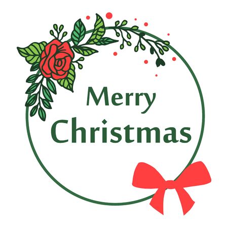 Christmas greeting with floral frameのイラスト素材
