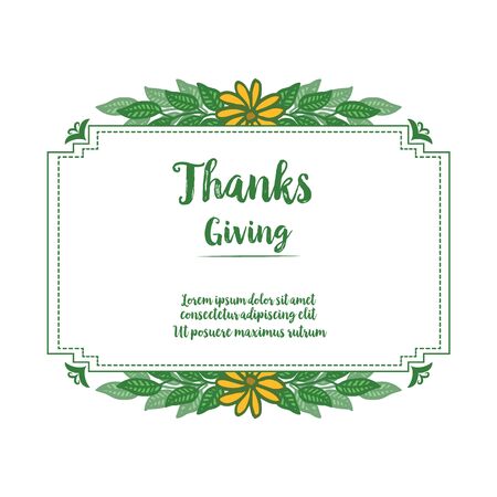 Thanksgiving card template with yellow floral frameのイラスト素材