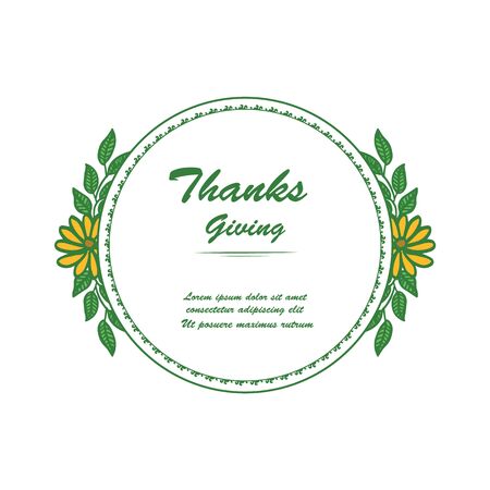 Thanksgiving card template with yellow floral frameのイラスト素材