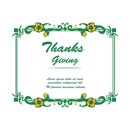 Thanksgiving card template with floral frameのイラスト素材