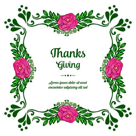 Thanksgiving card template with floral frameのイラスト素材