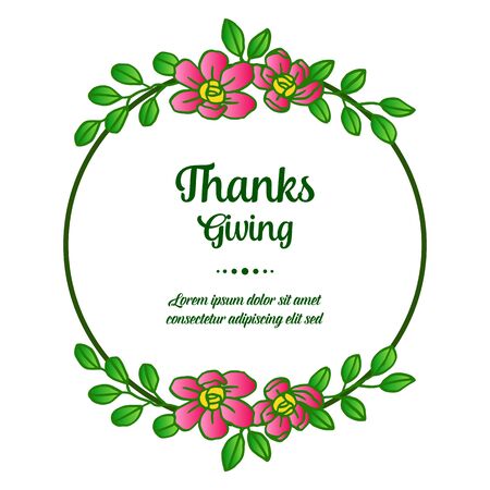 Thanksgiving card template with floral frameのイラスト素材