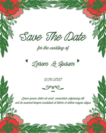Wedding invitation card with floral design elementsのイラスト素材