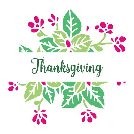 Thanksgiving card template with floral frameのイラスト素材