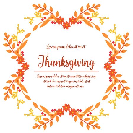 Thanksgiving card template with floral frameのイラスト素材