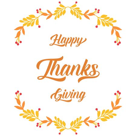 Thanksgiving card template with floral frameのイラスト素材