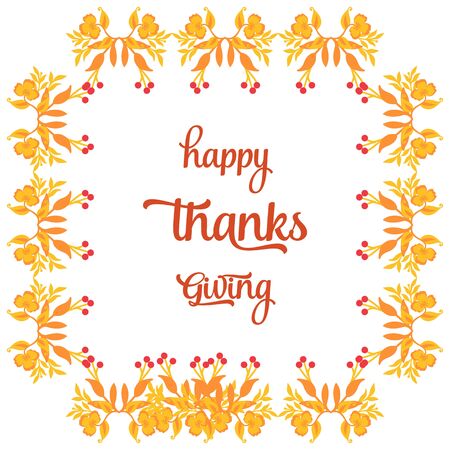 Thanksgiving card template with floral frameのイラスト素材