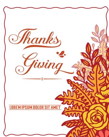 Thanksgiving card template with floral designのイラスト素材