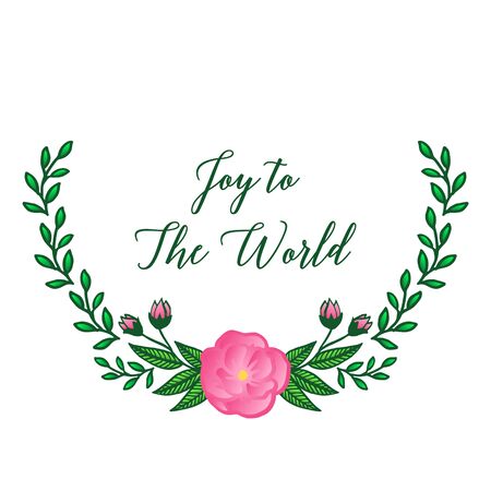 Joy to the world text with pink floral designのイラスト素材