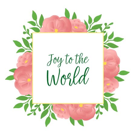 Joy to the world text with floral frameのイラスト素材