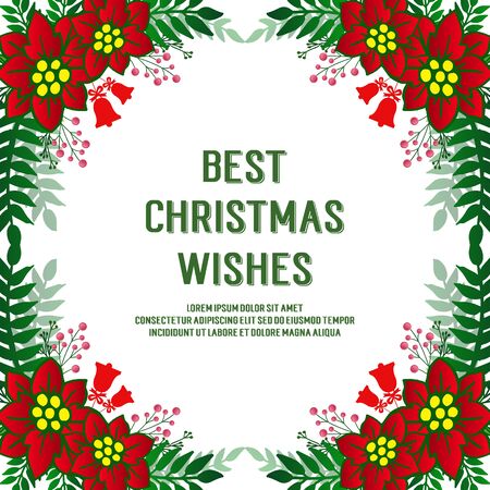 Best Christmas wishes with floral frameのイラスト素材