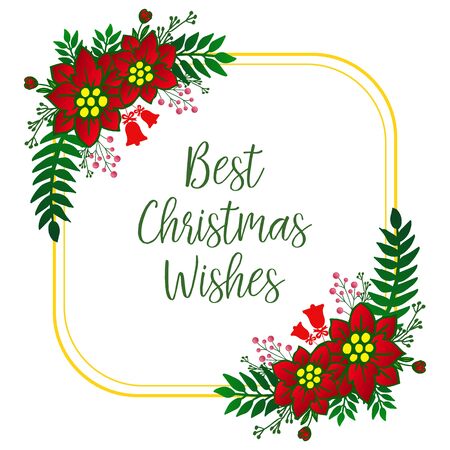 Best Christmas wishes with floral frameのイラスト素材