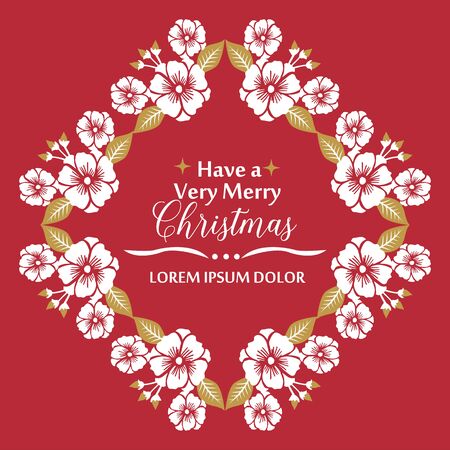 Christmas greeting with floral frameのイラスト素材