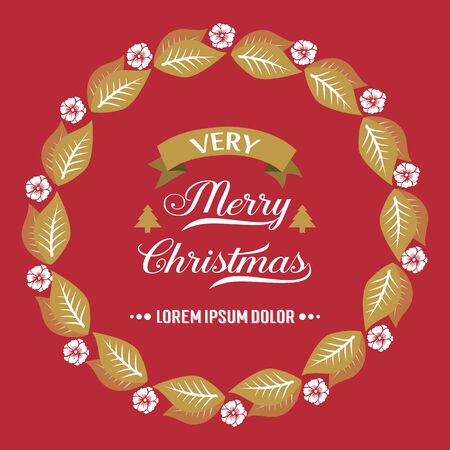 Christmas greeting with floral frameのイラスト素材