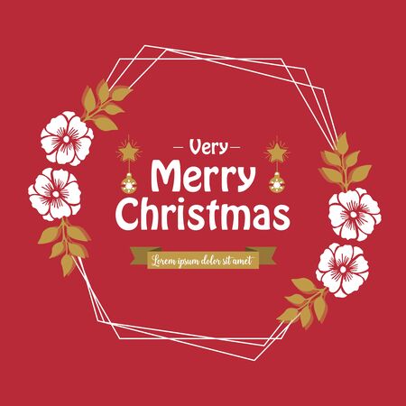 Christmas greeting with floral frameのイラスト素材