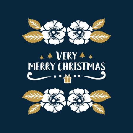 Christmas greeting with floral designのイラスト素材