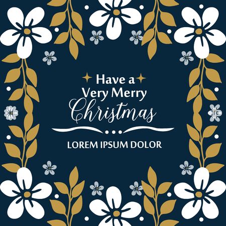 Christmas greeting with floral frameのイラスト素材
