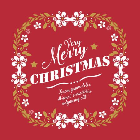 Christmas greeting with floral frameのイラスト素材
