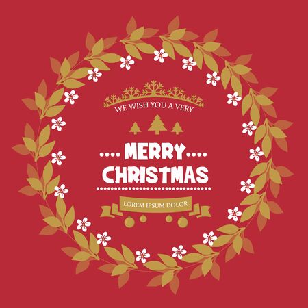 Christmas greeting with floral wreath frameのイラスト素材