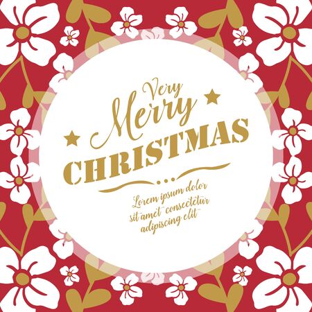 Christmas greeting with floral designのイラスト素材