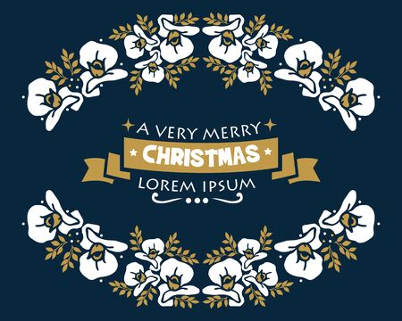 Christmas greeting with floral frameのイラスト素材
