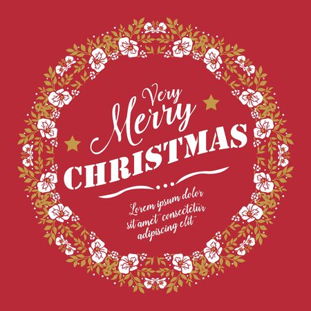Christmas greeting with floral wreath frameのイラスト素材