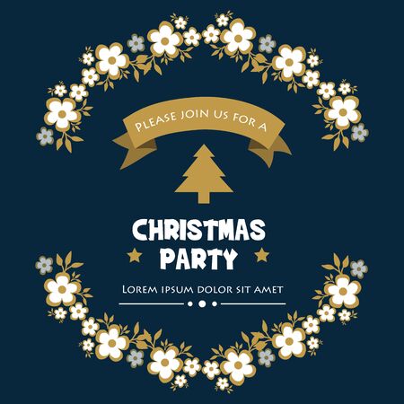 Floral background for greeting card of christmas party. Vector illustrationのイラスト素材
