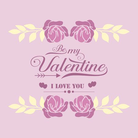 Pattern ornate elegant pink and white flower frame, for card design happy valentine. Vector illustrationのイラスト素材