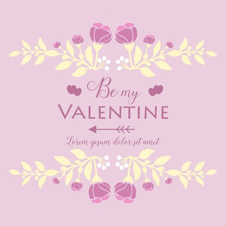 Happy valentine greeting vintage card, with beautiful pink and white frame. Vector illustrationのイラスト素材