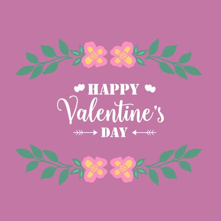 Valentine's Day card template with floral frameのイラスト素材