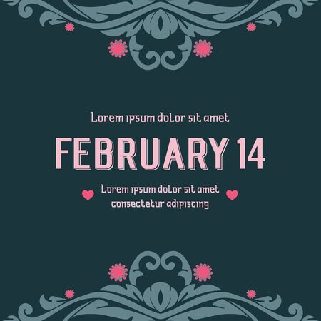 Valentine's Day card template with floral frameのイラスト素材