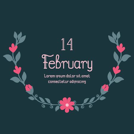 Valentine's Day card template with flower designのイラスト素材