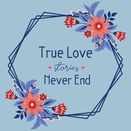 seamless Leaf and red wreath frame, for antique true love greeting card template design. Vector illustrationのイラスト素材